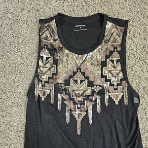 Express Black Sequin Tank